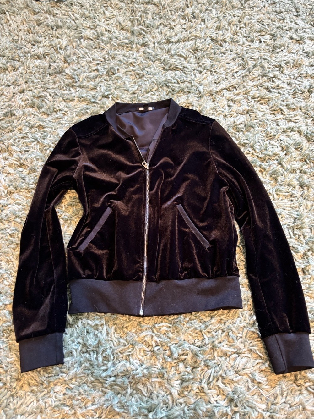 🖤Black Velvet Light Zip-up Jacket
